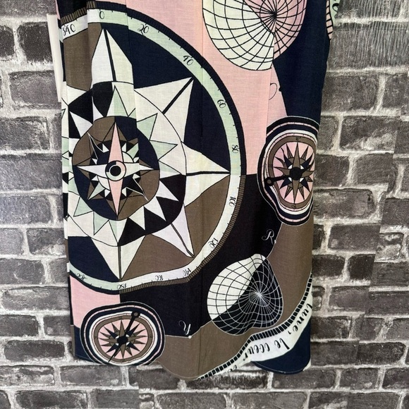 Tory Burch Constellation Sleeveless Linen Blend Compass A-Line Dress - Picture 11 of 11